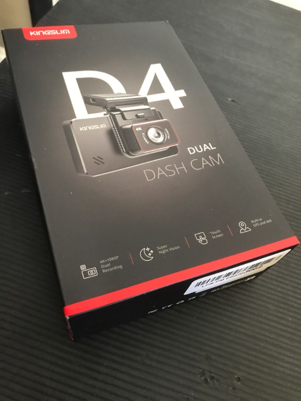 Photo 1 of Kingslim D4 Dual Dash Cam with Built-in WiFi GPS, Front 4K/2.5K Rear 1080P for Cars , 3" IPS Touchscreen 170° FOV Dashboard Camera with Sony Starvis Sensor, Support 256GB Max
