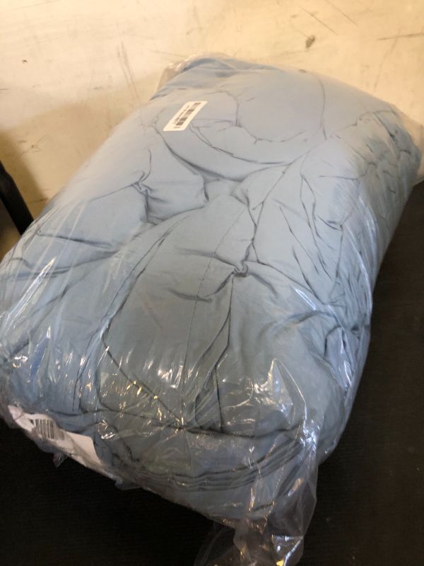 Photo 1 of Litanika King Comforter Set Grayish Blue, 3 Pieces Lightweight Solid Bedding Comforter Set, All Season Fluffy Bed Set (104x90In Comforter & 2 Pillowcases)