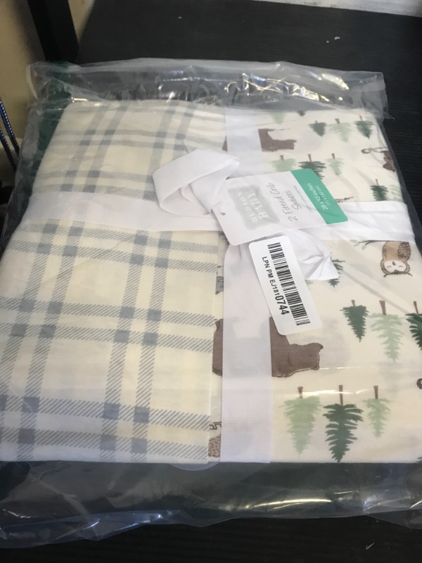 Photo 1 of Hudson Baby Unisex Baby Cotton Fitted Crib Sheet, Forest Animals, One Size