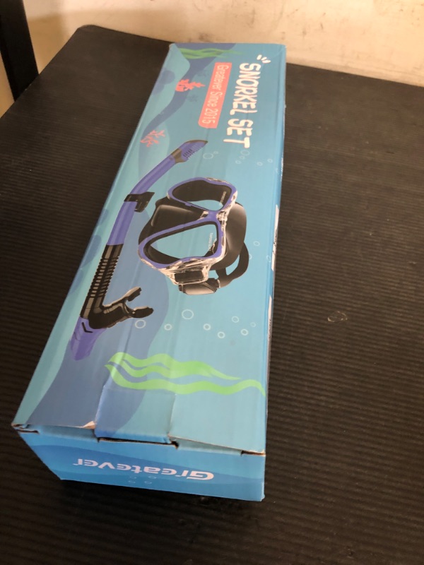 Photo 1 of Greatever Dry Snorkel Set,Panoramic Wide View,Anti-Fog Scuba Diving Mask,Professional Snorkeling Gear for Kids