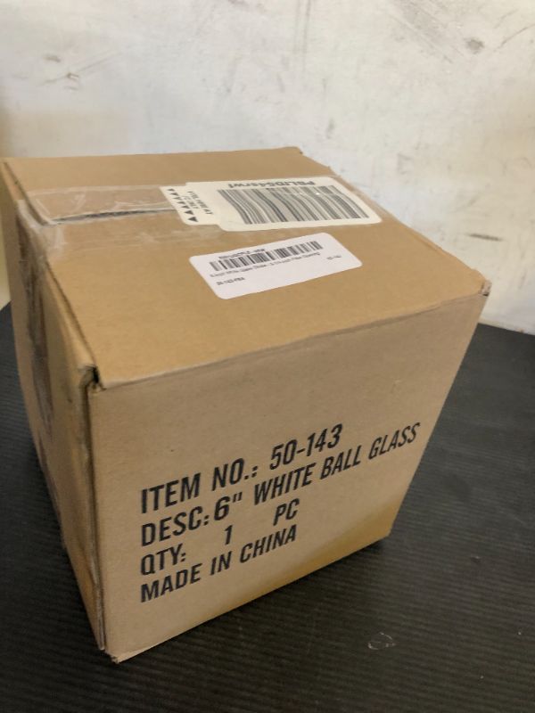Photo 1 of 6-Inch White Glass Globe - 3-1/4-Inch Fitter Opening