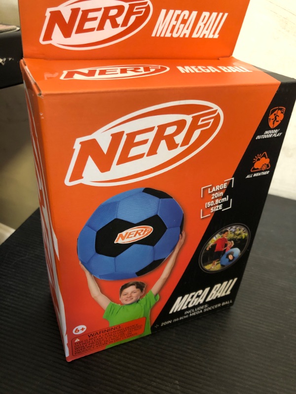 Photo 1 of Nerf Mega Ball - 20" Inch Big Outdoor Kids Kickball, Soccer Ball, Dodgeball for Backyard Games - Giant Multi Sport Toy for Outdoor + Lawn Games - NO Pump Included