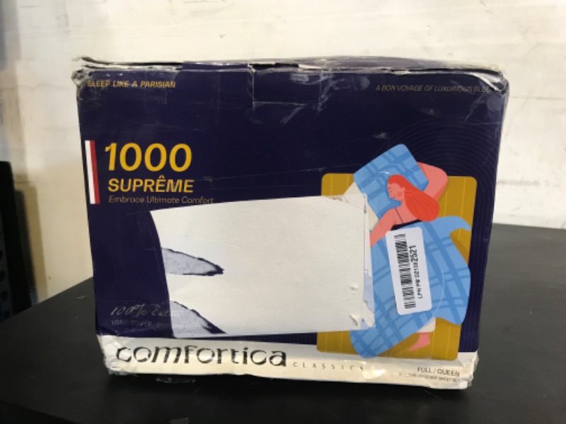 Photo 1 of 1000-Thread-Count 100% Pure Cotton Bed Sheets -4 Pc Queen Size Floral Blue Sheet Set, Single Ply Long Staple Combed Cotton Yarns, Best Luxury Sateen Weave, Fits Mattress Upto 17'' Deep Pocket