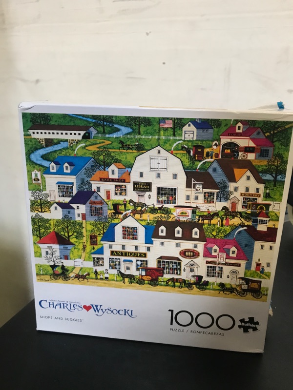 Photo 1 of Buffalo Games - Charles Wysocki - Shops and Buggies - 1000 Piece Jigsaw Puzzle for Adults -Challenging Puzzle Perfect for Game Nights - Finished Size is 26.75 x 19.75