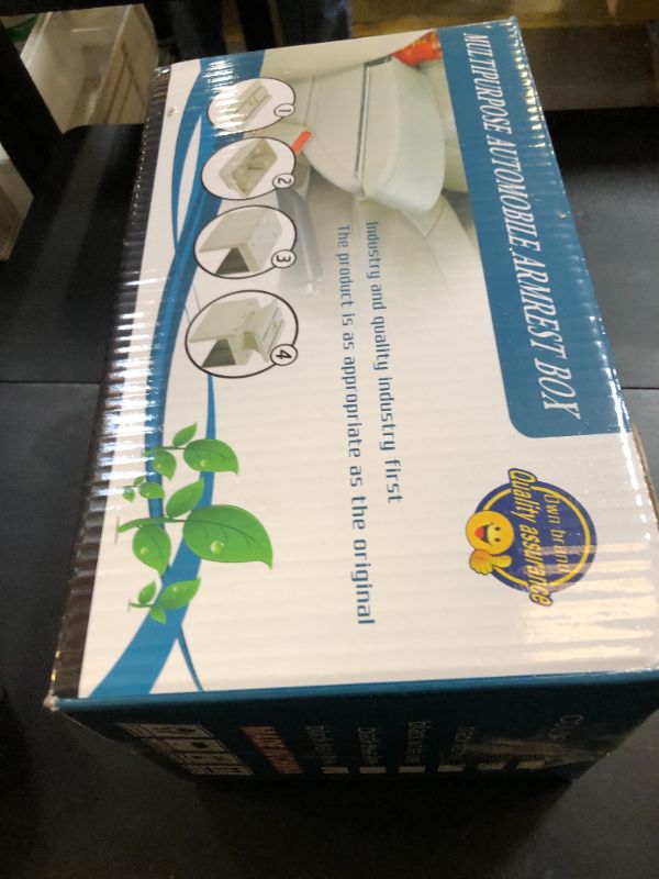 Photo 1 of Htostar Racing Car Armrest Box with Double Layer Storage, Black Leather and USB Charging Ports