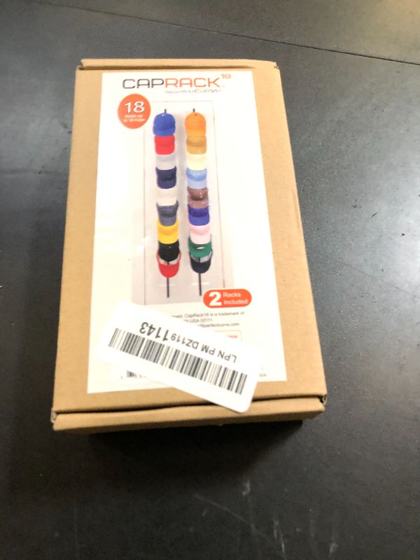 Photo 1 of Perfect Curve Cap Rack For Closet - Holds 18 to 36 Adjustable Caps - Over-The-Door Hat Rack and Organizer - For Men or Women's Hat Collections - Cap Organizer | 2 Straps | Black