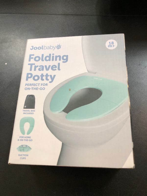 Photo 1 of Jool Baby Folding Travel Potty Training Seat for Toddlers, Fits Round & Oval Toilets, Non-Slip Suction Cups, Includes Free Travel Bag (Aqua)