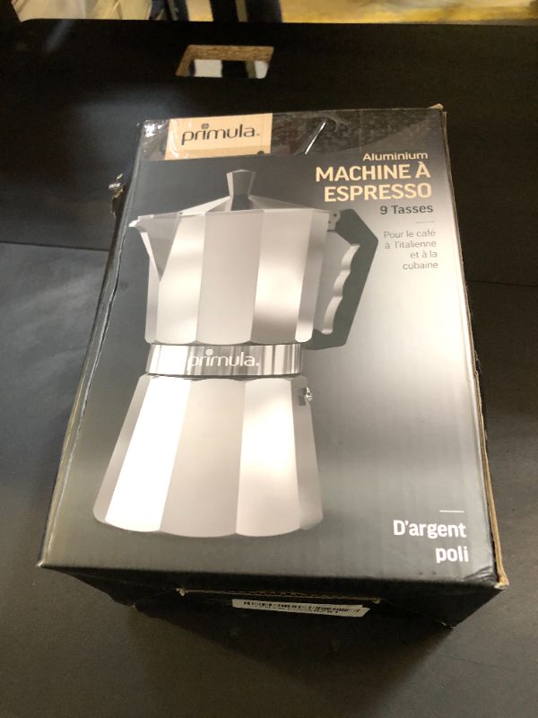 Photo 1 of Primula Classic Stovetop Espresso and Coffee Maker, Moka Pot for Italian and Cuban Café Brewing, Greca Coffee Maker, Cafeteras, 9 Espresso Cups, Silver