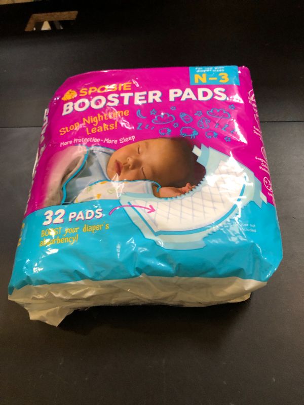 Photo 1 of Sposie Booster Pads, Stop Overnight Diaper Leaks, Fits sizes Newborn 1 2 3, No Adhesive for Sensitive Skin, 32 ct
