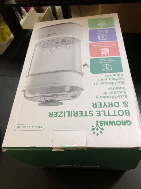 Photo 1 of GROWNSY Bottle Sterilizer and Dryer, Compact Electric Steam Baby Bottle Sterilizer (Esterilizador de Biberones), Bottle Sanitizer for Baby Bottles, Pacifiers, Pump Parts