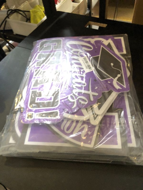 Photo 1 of Purple Themed Graduation Decorations 2025 - Graduation Yard Signs Class of 2025,Congratulate Graduation yard signs - Graduation Party Supplies for High School & Graduation Party Decorations