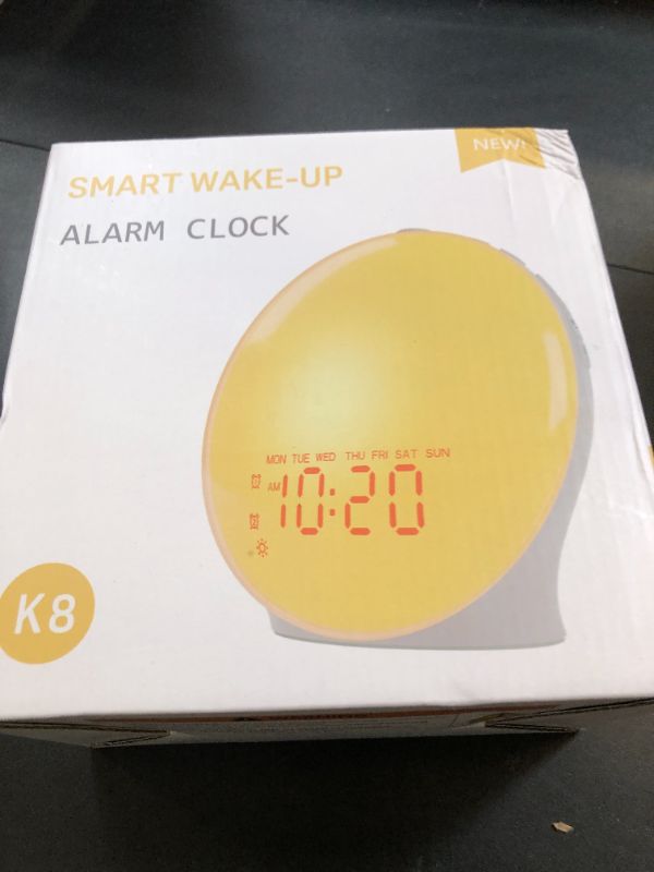 Photo 1 of Wake Up Light Sunrise Alarm Clock for Kids, Heavy Sleepers, Bedroom, with Sunrise Simulation, Sleep Aid, Dual Alarms, FM Radio, Snooze, Nightlight, Daylight, 7 Colors, 7 Natural Sounds, Ideal for Gift