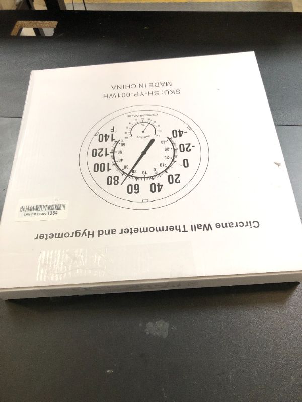 Photo 1 of Circrane 13.25 Inch Round Thermometer with Hygrometer, Large Indoor Wall Patio Bimetal Weather Thermometer, No Battery Required, White