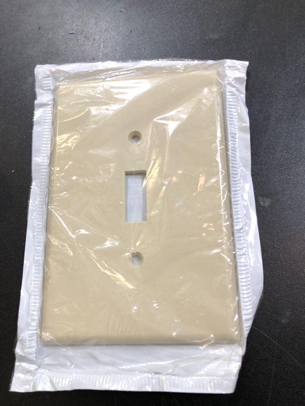 Photo 1 of Leviton 86101 1-Gang Toggle Device Switch Wallplate, Oversized, Thermoset, Device Mount, Ivory