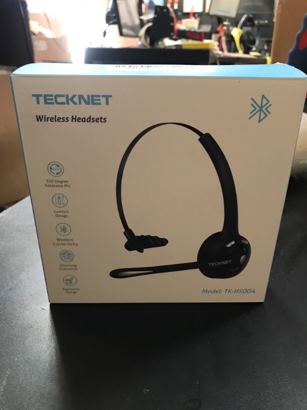 Photo 1 of TECKNET Bluetooth Headset, Wireless On Ear Headphones with Noise Cancelling Microphone for Trucker, Hand Free Wireless Headset with Mute Mic for Phone