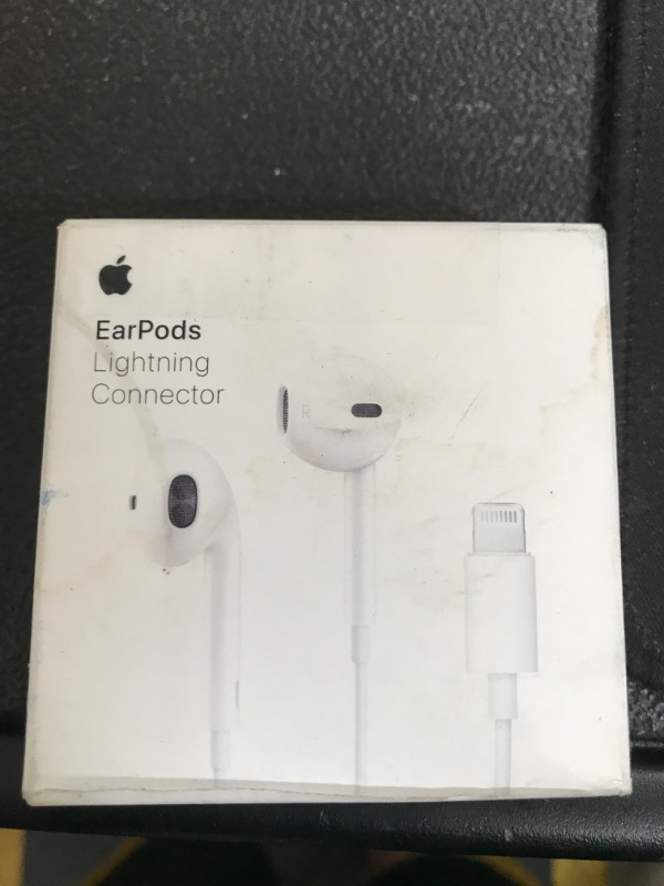 Photo 1 of Apple EarPods Headphones with Lightning Connector, Wired Ear Buds for iPhone with Built-in Remote to Control Music, Phone Calls, and Volume