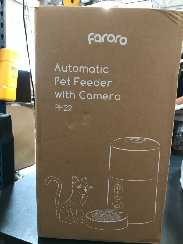 Photo 1 of Faroro Automatic Cat Feeder with Camera, 3MP HD Video with Night Vision, 5G WiFi Cat Feeder Automatic with APP Control, 2-Way Audio, Low Food Sensor, Motion Alerts for Cats and Dogs