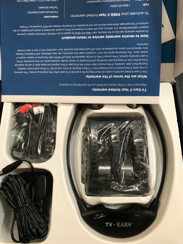 Photo 1 of TV Ears Digital Wireless Headset System - Personal Volume Control, Quiet to Loud, Supports Most TV Brands, Ideal for Seniors & Hearing Impaired, Plug N' Play, No Pairing/Audio Delay, Dr Rec -11741