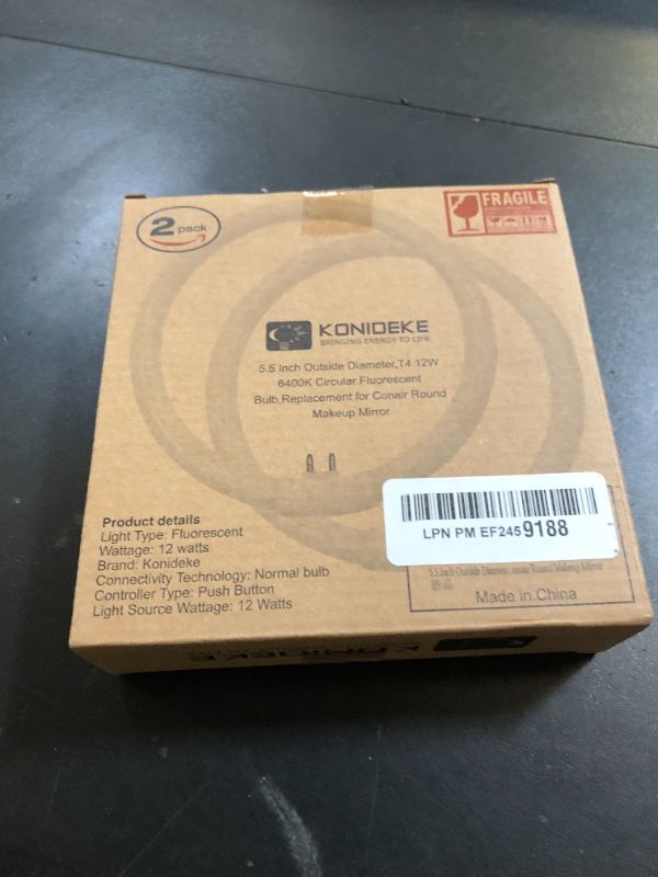 Photo 1 of Konideke 5.5 Inch Outside Diameter,T4 12W 6400K Circular Fluorescent Bulb,Replacement for Conair Round Makeup Mirror