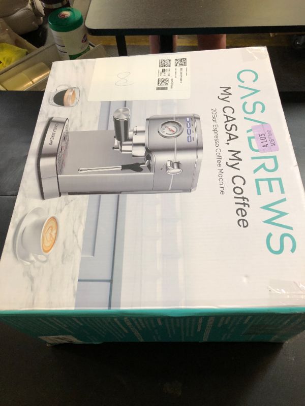 Photo 1 of CASABREWS CM5418 Espresso Machine 20 Bar, Compact Espresso Maker with Steam Milk Frother, Stainless Steel Coffee Machine with 34oz Removable Water Tank for Cappuccino, Latte, Silver