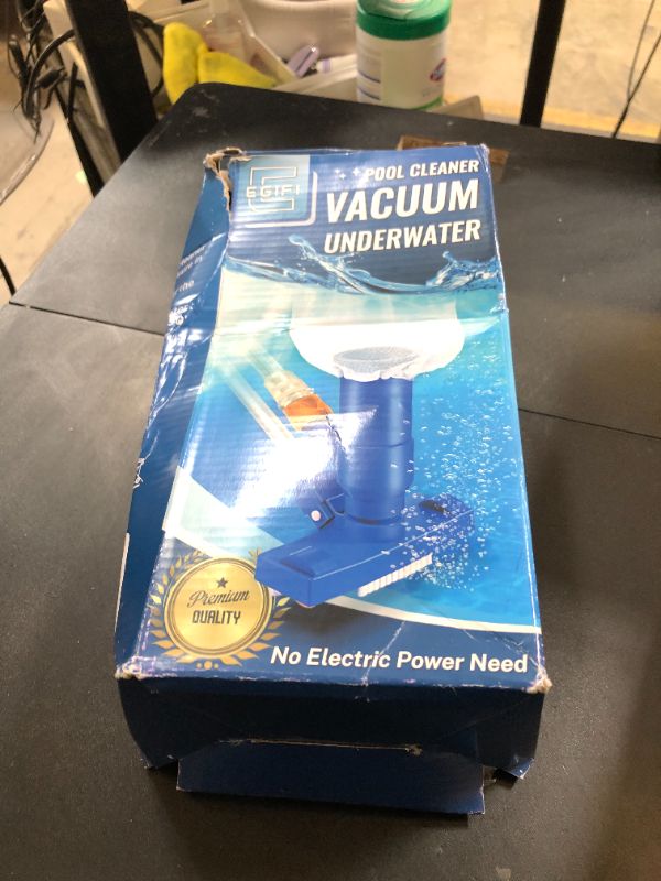 Photo 1 of Pool Vacuum for Above Ground Pool with Nylon Mesh Net, Jet Underwater Cleaner & 3 Scrub Brushes, Portable Pool Vacuum Cleaner for Swimming Pool Spa Fountain Pond Hot Tub, Dark Blue