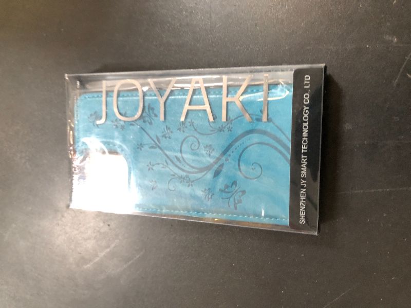 Photo 1 of JOYAKI Wallet Case for iPhone 12 Pro/12,Slim Protective case with Card Holder,Embossed Butterfly Premium PU Leather Kickstand Case with 1 Screen Protective Glass for iPhone 12 Pro/12(6.1")-Blue