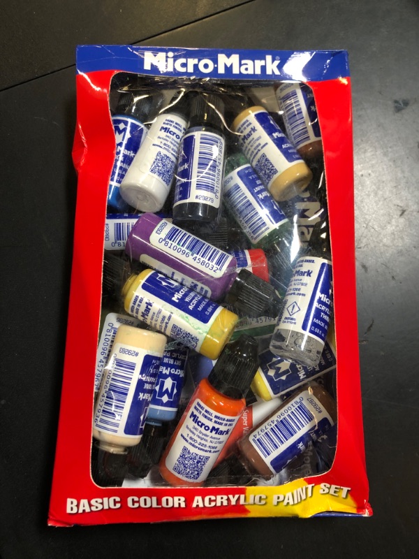 Photo 1 of Micro-Mark Basic Color Model Paint Set – Versatile Acrylic Paints for Models, Miniatures, Crafters. Great for Figures, Crafts, Rock Painting, Canvas & More.