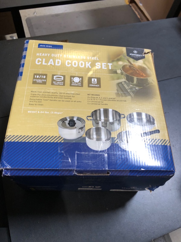 Photo 1 of Stansport Heavy Duty - Stainless Steel Clad Cook Set (369), 7 Piece