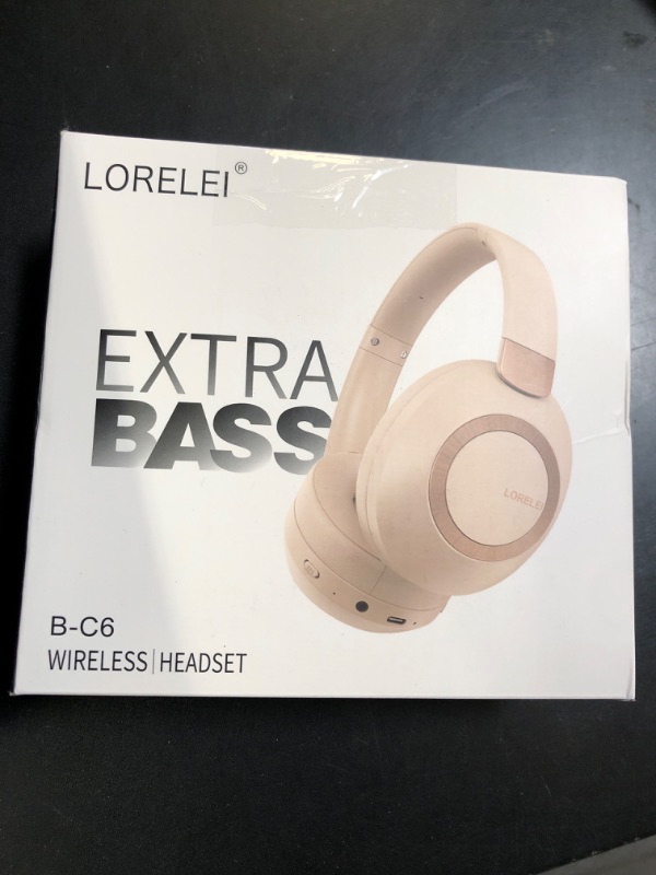 Photo 1 of LORELEI B-C6 Wireless Over Ear Headphones, 50H Playtime Foldable Lightweight Bluetooth Headsets, Deep Bass, Built-in Microphone, Memory Foam Earmuff, for Travel, Home Office(Space Black)