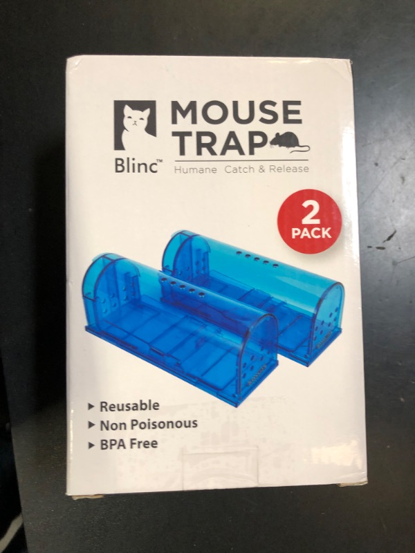Photo 1 of Humane Mouse Trap | Catch and Release Mouse Traps That Work | Mice Trap No Kill for mice/Rodent Pet Safe (Dog/Cat) Best Indoor/Outdoor Mousetrap Catcher Non Killer Small Capture Cage (Blue)