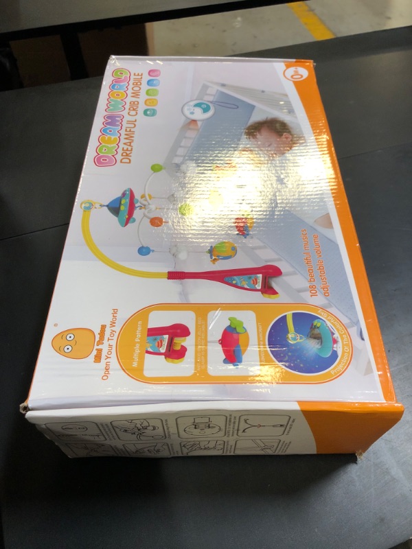 Photo 1 of Mini Tudou Musical Baby Crib Mobile Toy with Lights and Music, Star Projector Function and Cartoon Rattles, Remote Control Musical Box with 108 Melodies, Toy for Newborn Sleep