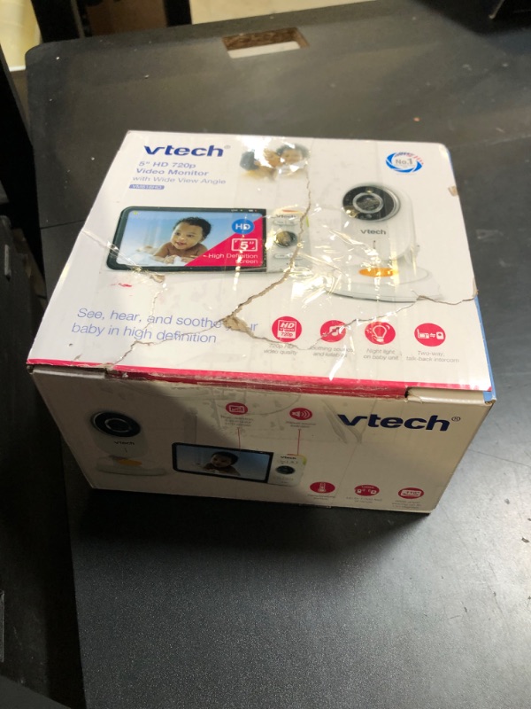 Photo 1 of VTech VM818HD Baby Monitor, 5" 720p Screen, Night Light, 110-degree Wide-Angle True-Color DayVision, HD No Glare NightVision, 1000ft Range, 2-Way Talk, Secure Transmission No WiFi