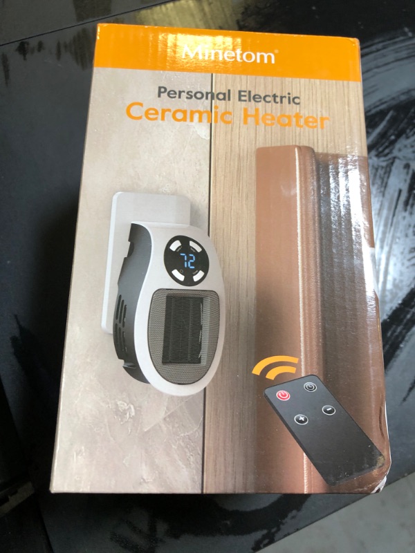 Photo 1 of 450W Space Heater, Remote Wall Outlet Electric Space Heater as Seen on TV with Adjustable Thermostat and Timer and Led Display, Compact for Office Dorm Room