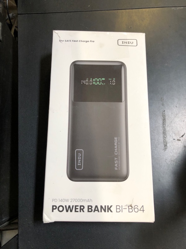 Photo 1 of INIU 140W Power Bank, 27000mAh High Capacity Laptop Portable Charger, USB C in&Out Tablet Powerbank, Digital Display Phone Charger, Travel Charger Compatible with iPhone 16, iPad, MacBook, Laptop etc.