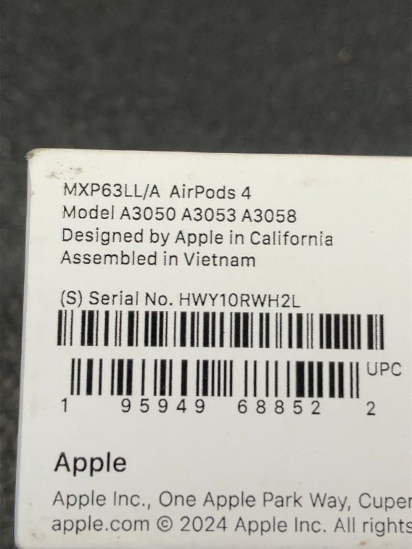 Photo 1 of Apple AirPods 4 Wireless Earbuds, Bluetooth Headphones, Personalized Spatial Audio, Sweat and Water Resistant, USB-C Charging Case, H2 Chip, Up to 30 Hours of Battery Life, Effortless Setup for iPhone