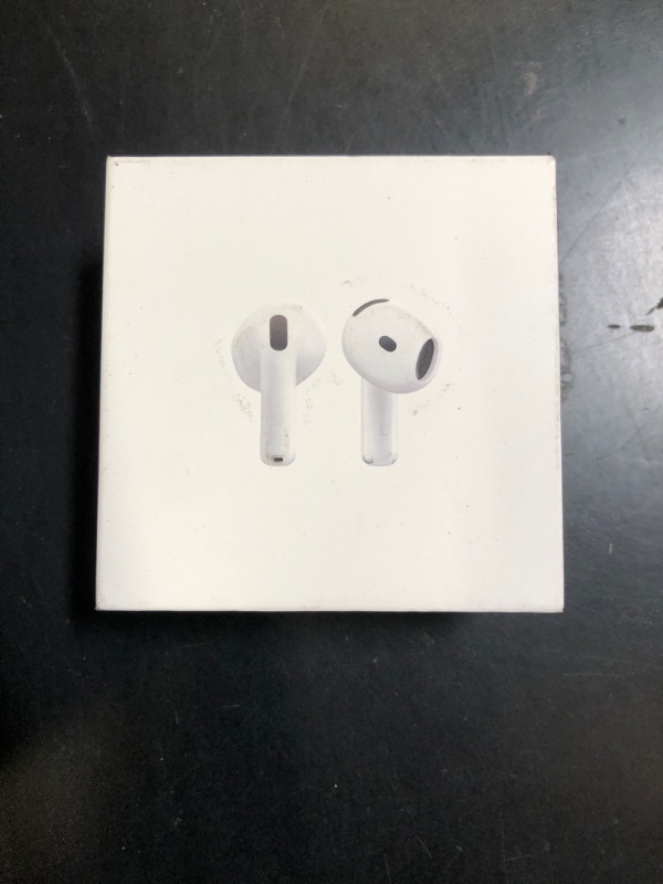 Photo 1 of Apple AirPods 4 Wireless Earbuds, Bluetooth Headphones, Personalized Spatial Audio, Sweat and Water Resistant, USB-C Charging Case, H2 Chip, Up to 30 Hours of Battery Life, Effortless Setup for iPhone