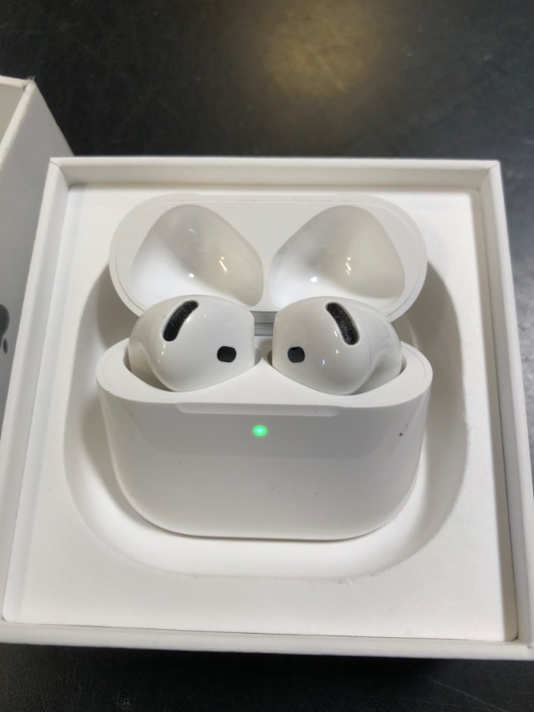 Photo 1 of Apple AirPods 4 Wireless Earbuds, Bluetooth Headphones, with Active Noise Cancellation, Adaptive Audio, Transparency Mode, Personalized Spatial Audio, USB-C Charging Case, Wireless Charging, H2 Chip