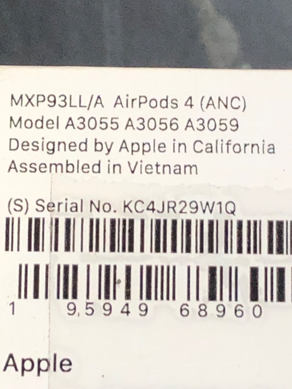 Photo 1 of Apple AirPods 4 Wireless Earbuds, Bluetooth Headphones, with Active Noise Cancellation, Adaptive Audio, Transparency Mode, Personalized Spatial Audio, USB-C Charging Case, Wireless Charging, H2 Chip