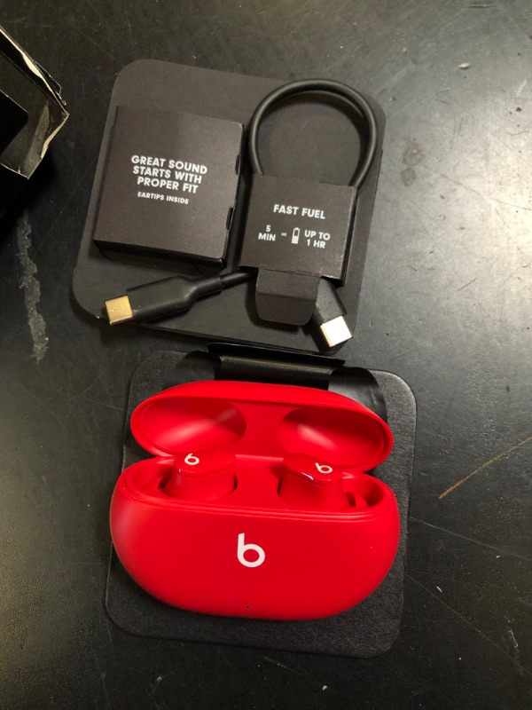 Photo 1 of Beats Studio Buds - True Wireless Noise Cancelling Earbuds - Compatible with Apple & Android, Built-in Microphone, IPX4 Rating, Sweat Resistant Earphones, Class 1 Bluetooth Headphones - Red