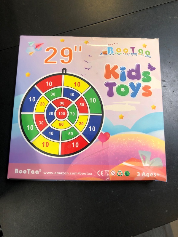 Photo 1 of 29" Large Dart Board for Kids, BooTaa Kids Dart Board with 12 Sticky Balls, Boys Toys, Indoor/Sport Outdoor Fun Party Play Game Toys, Birthday Gifts for 3 4 5 6 7 8 9 10 11 12 Year Old Boys Girls
