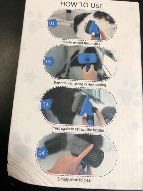 Photo 1 of Swihauk Self Cleaning Slicker Brush - Skin Friendly Deshedding Grooming Tool for Dogs & Cats, Suitable for Shedding & Haired Pets, with Pet Supplies Accessories, Blue