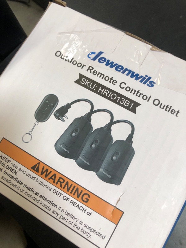 Photo 1 of DEWENWILS Outdoor Wireless Remote Control Outlet Kit, Waterproof Electrical Plug for Indoor Outdoor Lights, Separately Controlled 3 Pack Receivers, 100 Feet RF Signal, UL Listed