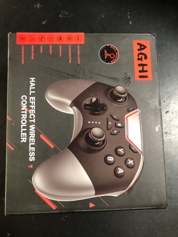 Photo 1 of Bluetooth Controller for Switch/PC/iPhone/Android/Apple Arcade MFi Games/TV/Steam, Hall Effect Joysticks Wireless Game Controller Gamepad with/Phone Clip/Lock Speed/Macro/6-Axis Gyro/Dual Motors/Turbo