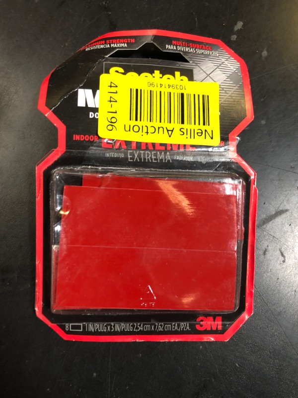 Photo 1 of Scotch 3m 414p-St 1" X 3" Red Scotch® Extremely Strong Mounting Strips ONLY 1 Pack