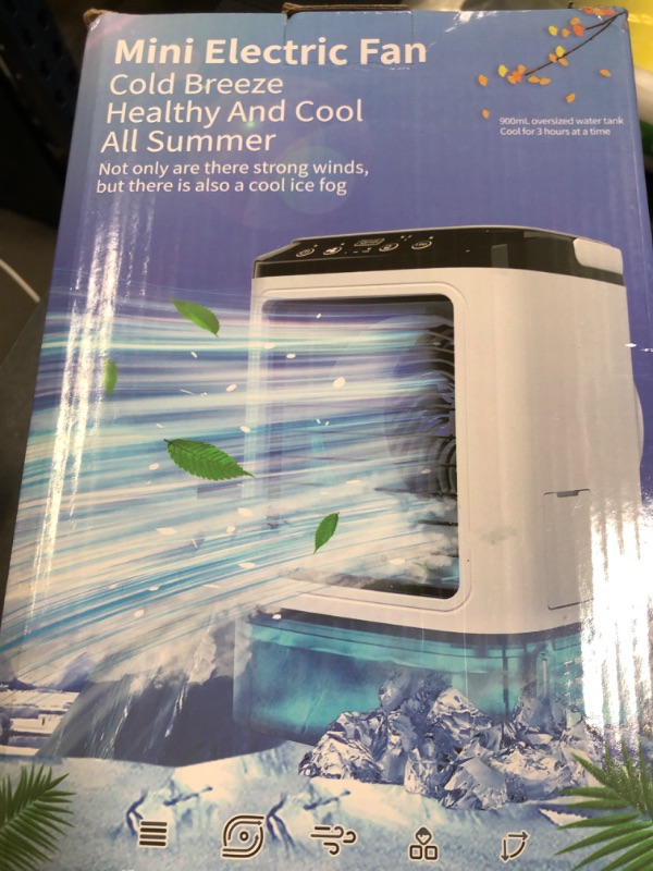Photo 1 of Portable Air Conditioners, SMLEGFT Personal Air Conditioner with 900ml Large Water Tank & Icebox, Dual Mist Spray & 7 Color Light, 3 Speed & Boost Mode, Evaporative Air Cooler for Bedroom Office Desk1039414226

