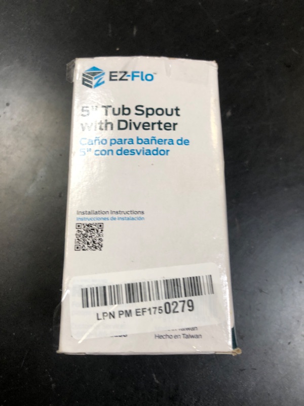 Photo 1 of EZ-FLO 5 Inch Zinc Bath Tub Diverter Spout, 1/2 Inch IPS Pipe, Chrome, 15083