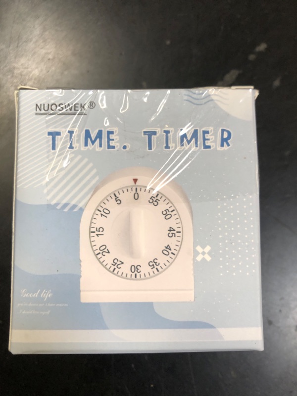 Photo 1 of 60 Minute Wind Up Timer, Visual Mechanical Timer with Loud Alarm, Manual Countdown Timers for Classroom, Home, Study and Cooking (White)
