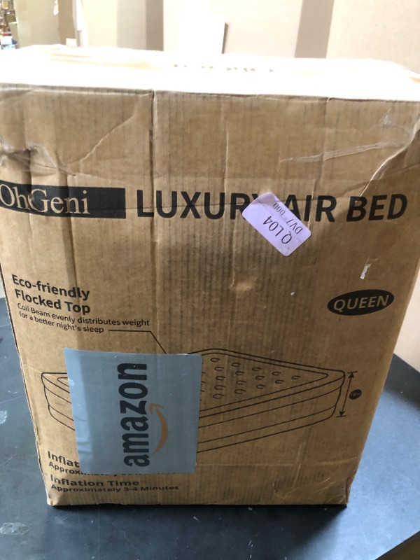 Photo 1 of OhGeni Queen Air Mattress with Built in Pump, 18 Raised Comfort Inflatable Mattress, Quiet Surface Portable Blow Up Mattress, Air Bed for Home and Guest, Colchone Inflable, 650 lbs Max