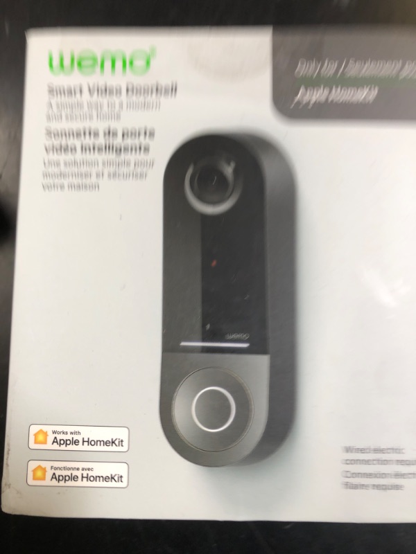 Photo 1 of WeMo Smart Video Doorbell - Apple HomeKit Secure Video with HDR - Smart Home Products Video Doorbell Camera - Ring Doorbell for Security Camera System - WiFi Camera Doorbell w/ 223° FOV & 2-Way Audio
