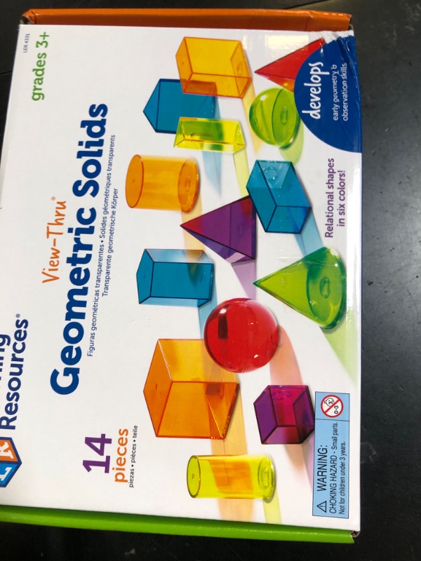 Photo 1 of Learning Resources View-Thru Geometric Solids - Geometric Shapes, Back to School Supplies Must Haves, Math Teacher Supplies